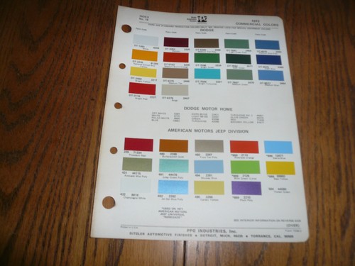 1972 ditzler color paint - color,